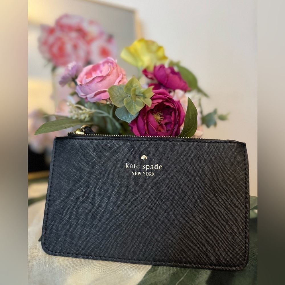 Kate Spade Leather Wristlet Black Bag - Picture 1 of 7